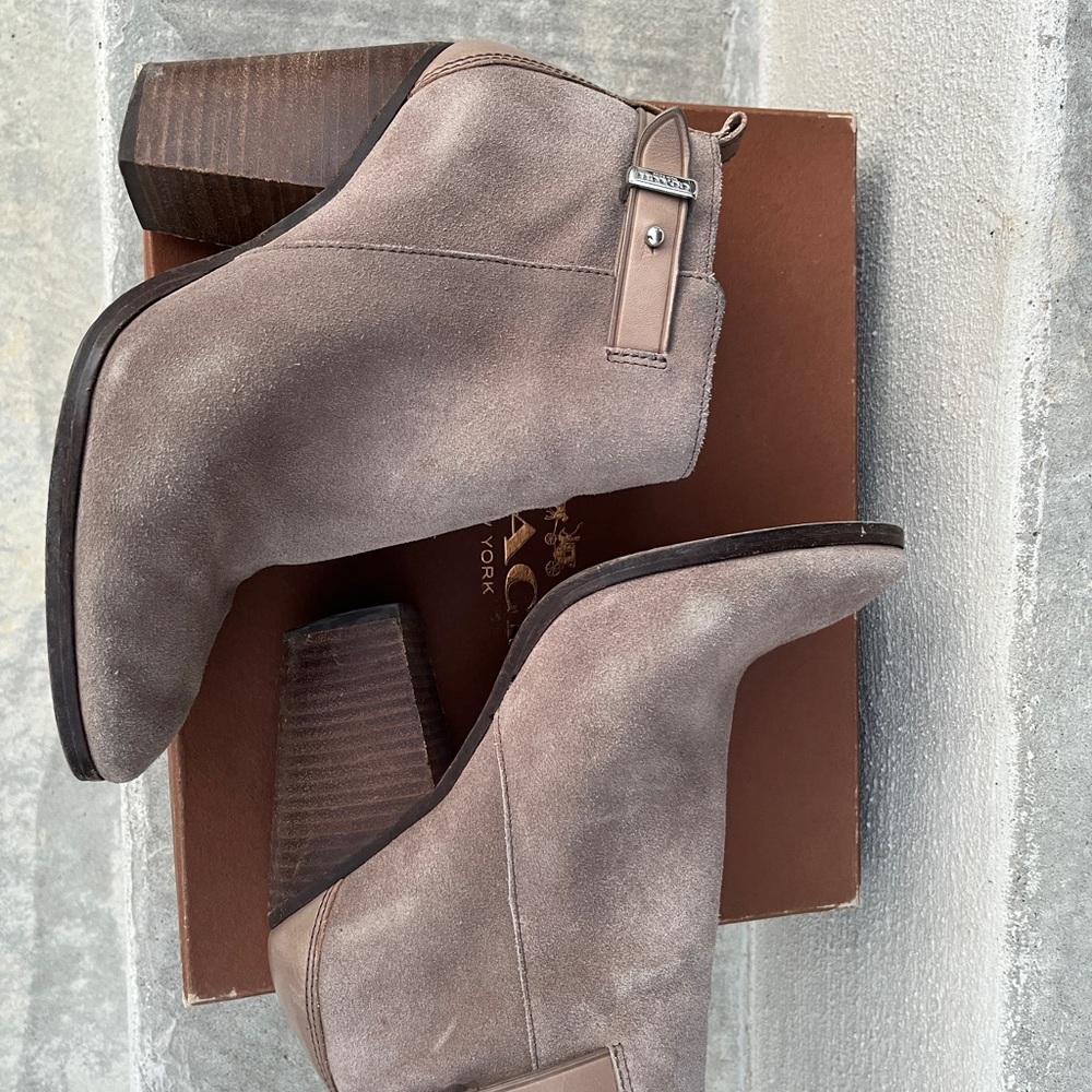 Coach Women's Ankle Booties - Taupe Suede